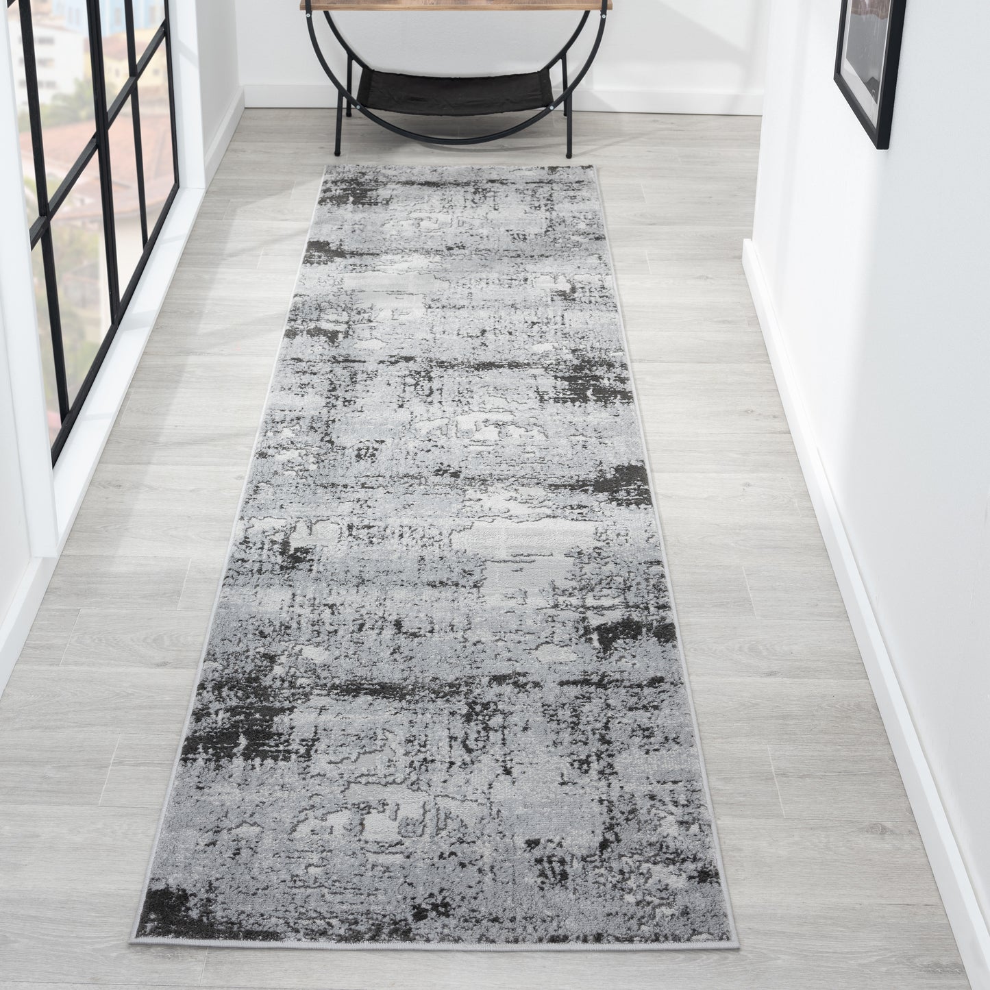 Astana 181 Silver Modern Hallway Runner Saray Rugs