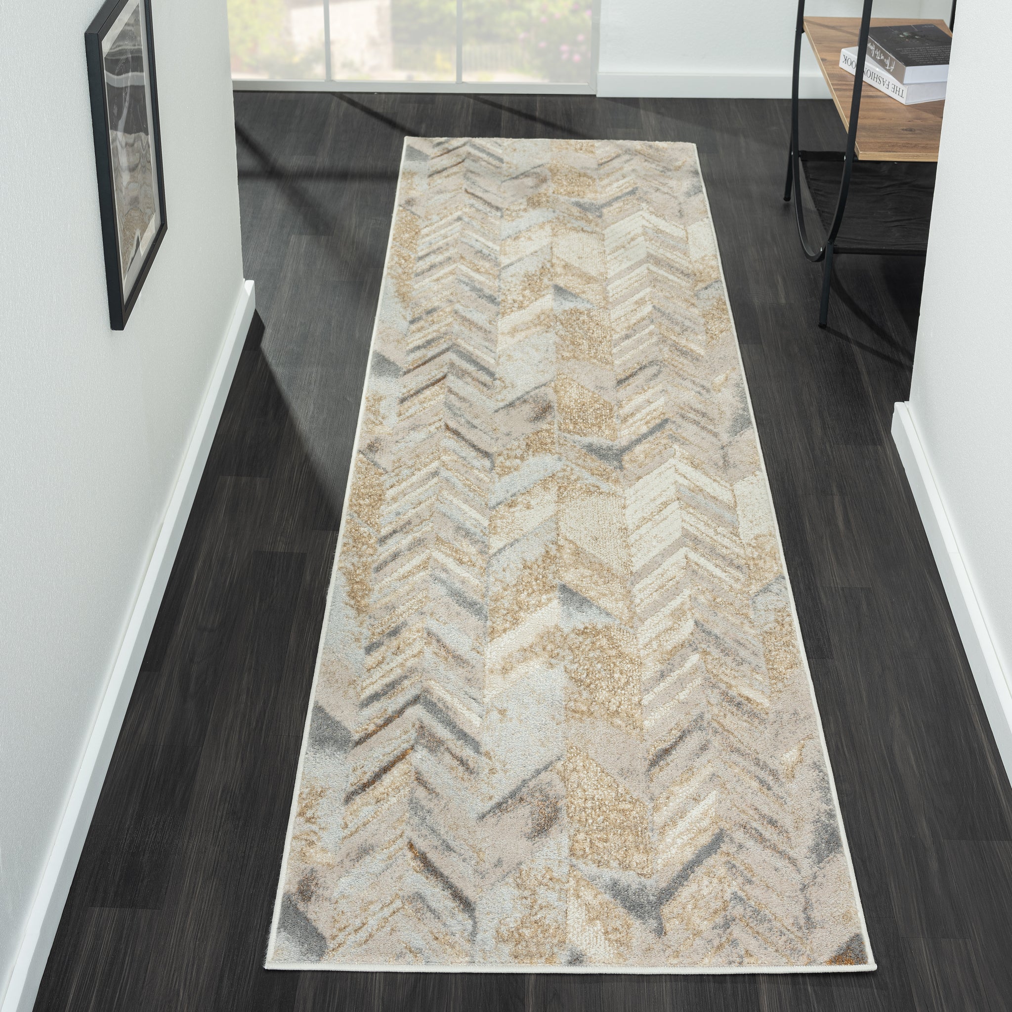 Astana 188 Stone Modern Hallway Runner Saray Rugs