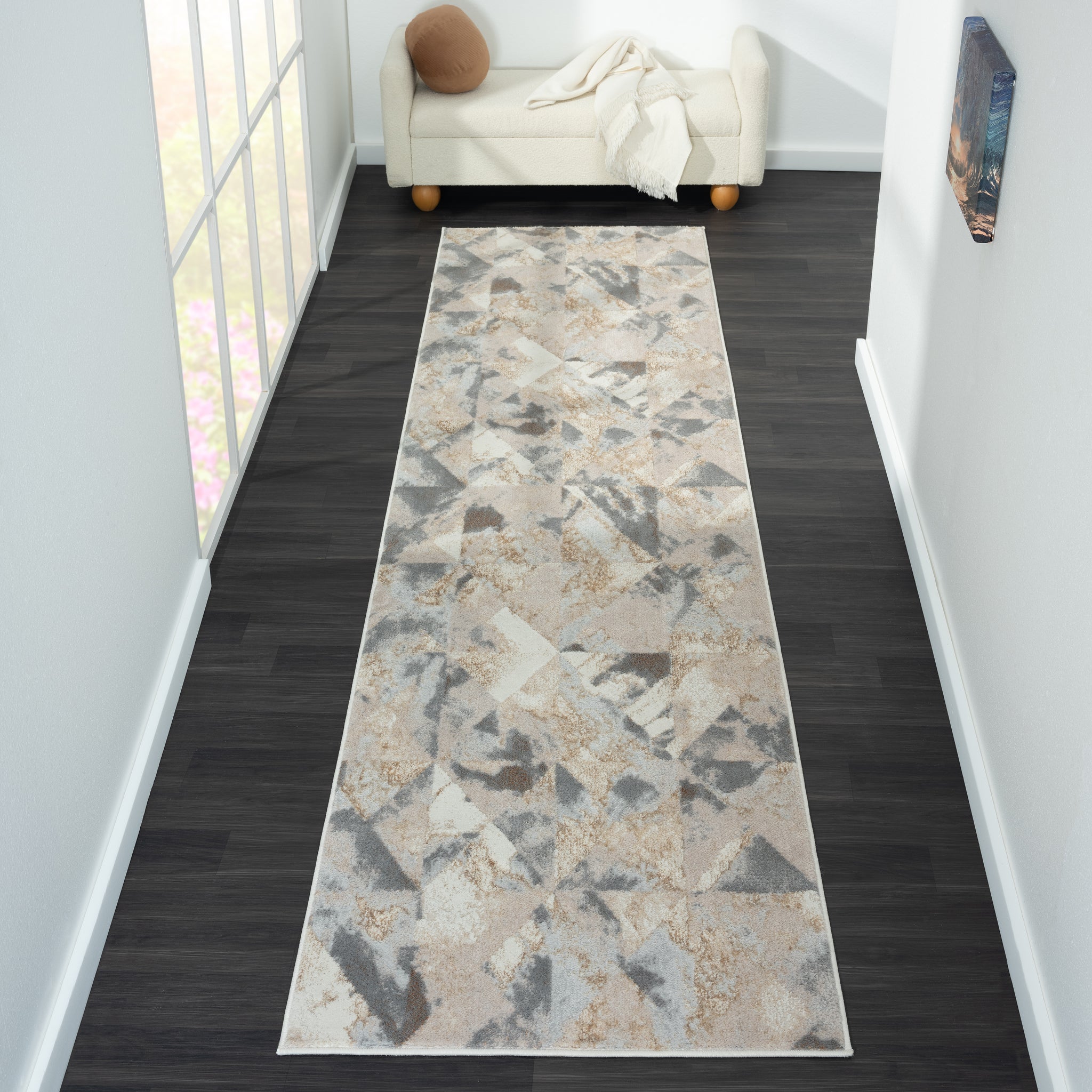 Astana 189 Slate Modern Hallway Runner Saray Rugs