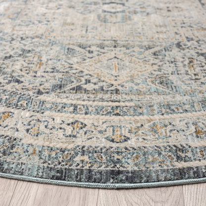 Auburn 6752 Charcoal Traditional Round Rug Saray Rugs