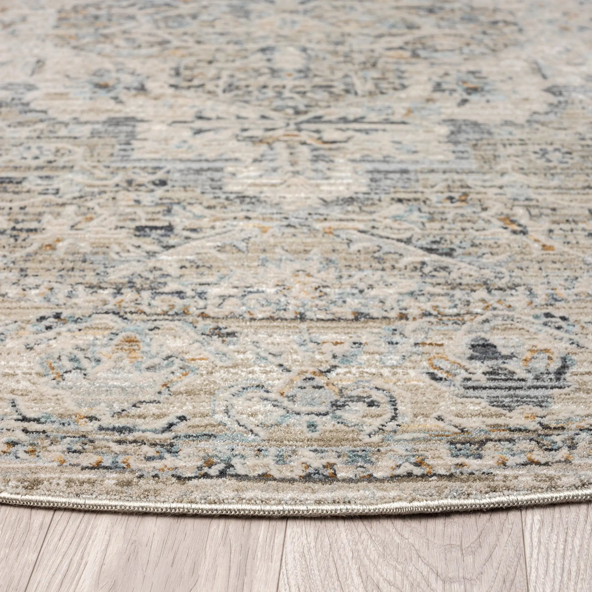 Auburn 6753 Taupe Traditional Round Rug Saray Rugs