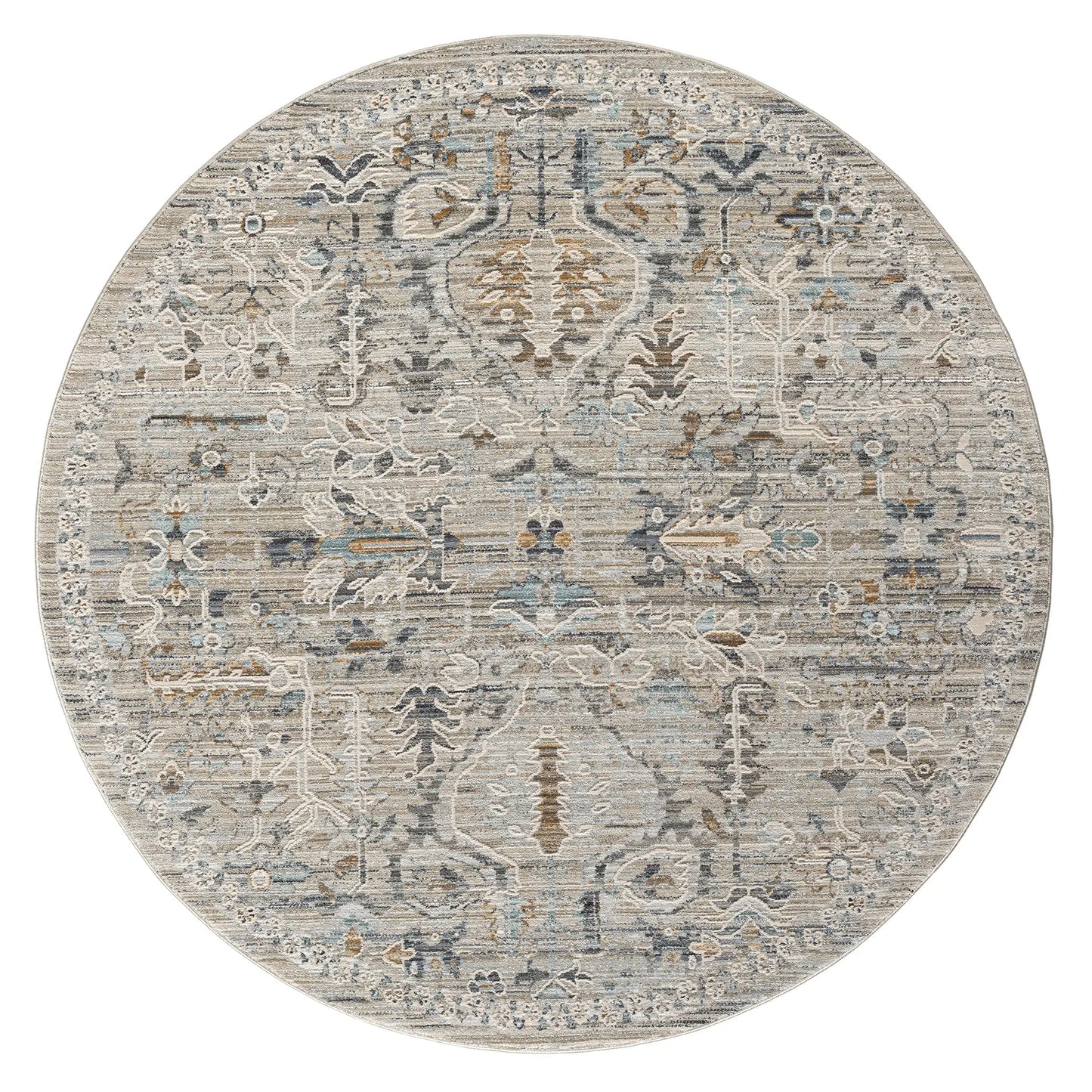 Auburn 6755 Taupe Traditional Round Rug Saray Rugs