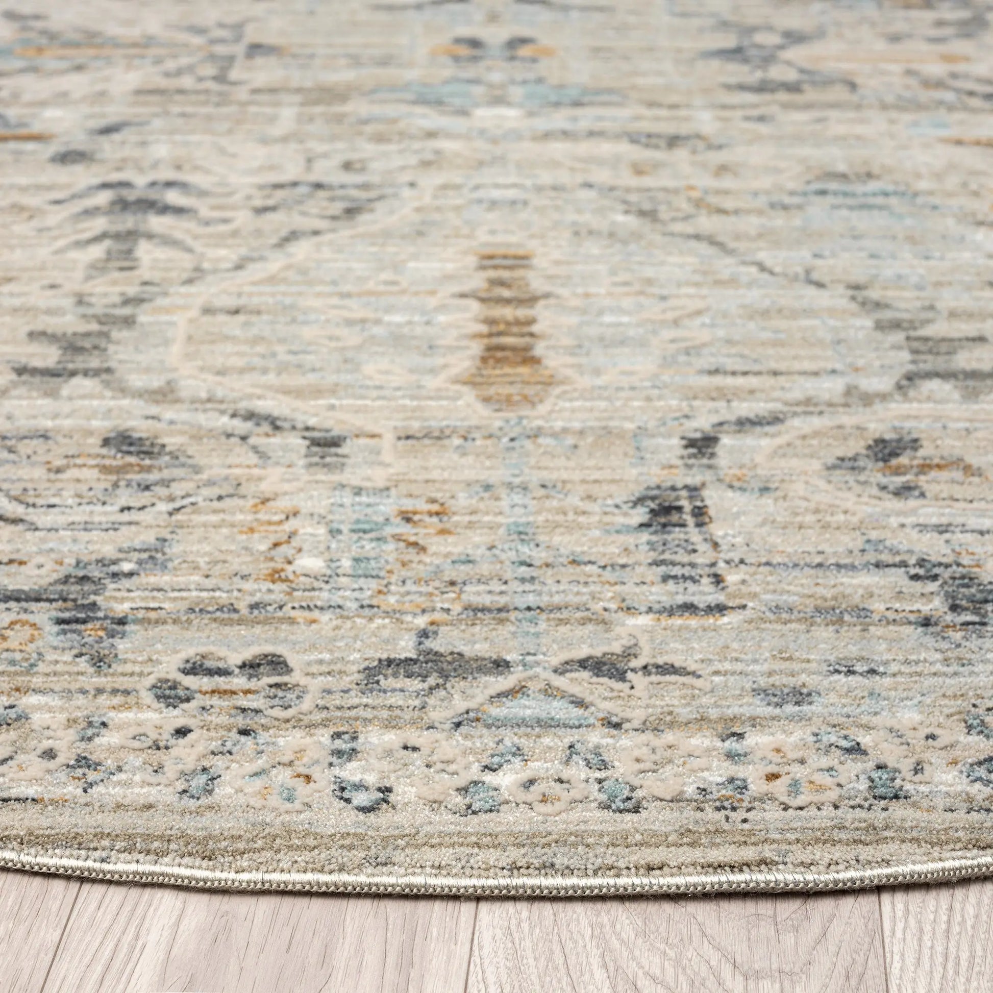 Auburn 6755 Taupe Traditional Round Rug Saray Rugs