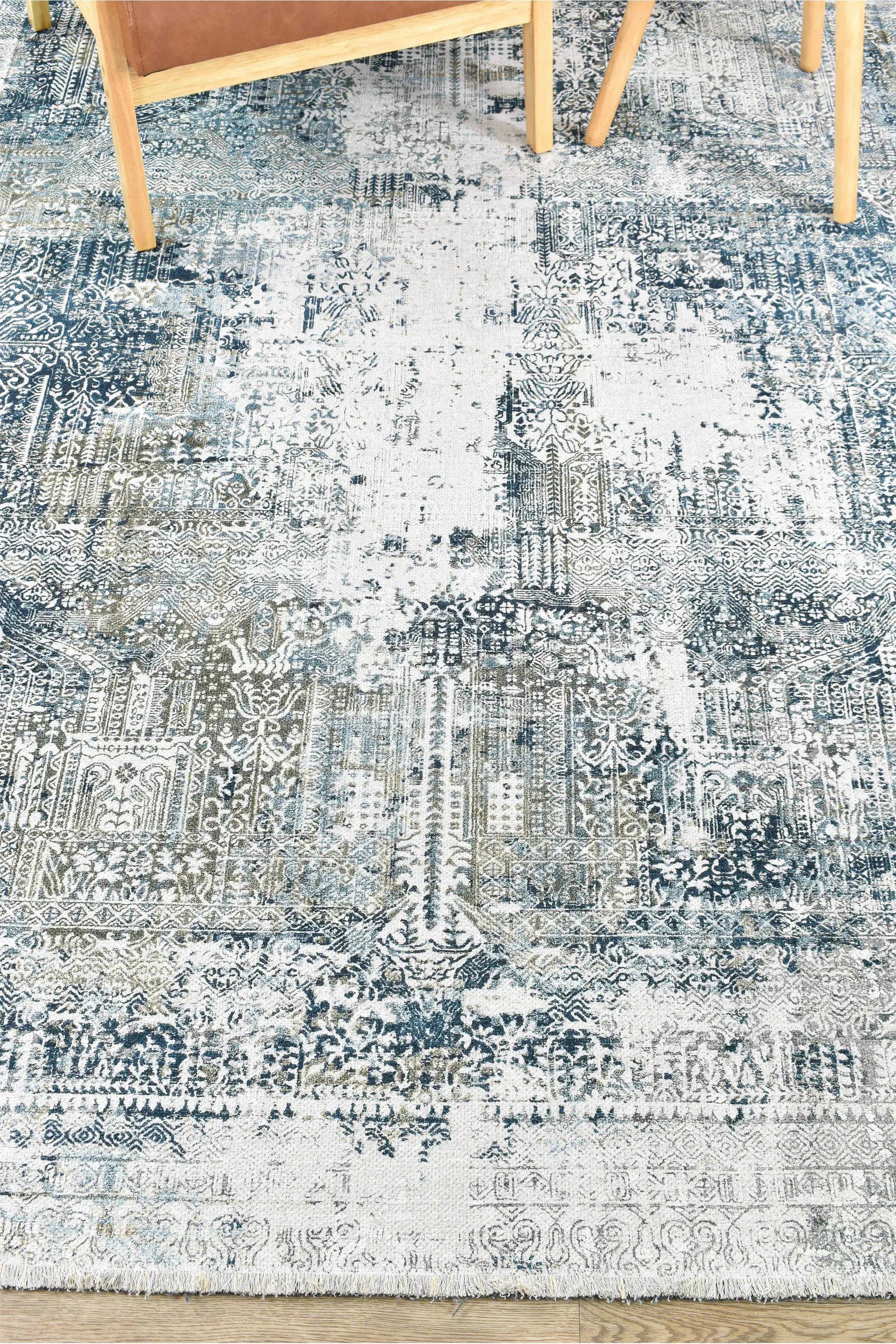 Brillant Blue Sodalite Rubber backing Rug Austex