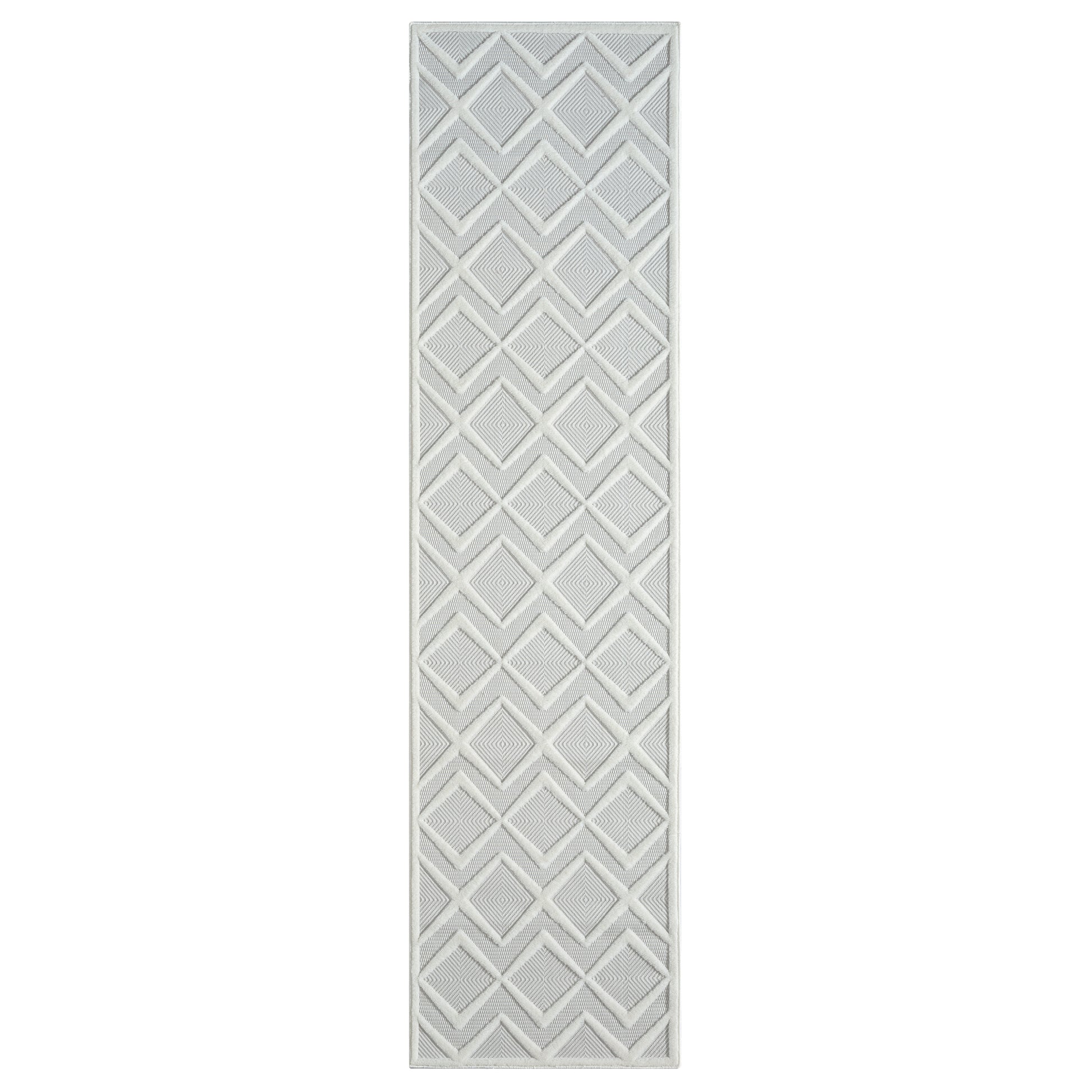 Calmer 417 Pearl geometric patterns Hallway Runner Saray Rugs