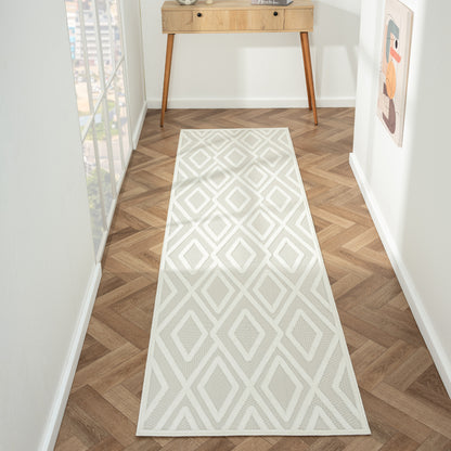 Calmer 418 Frost geometric patterns Hallway Runner Saray Rugs