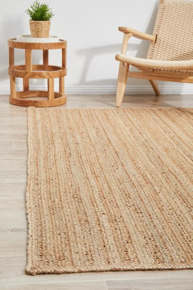 Bondi Natural  Jute hand braided Rug RUG CULTURE