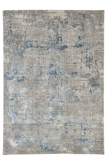 Charm Modern Blue Grid Turkish Rug Italtex