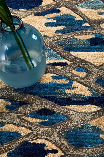 Dream Ropes Modern Blue Rug Rug Culture