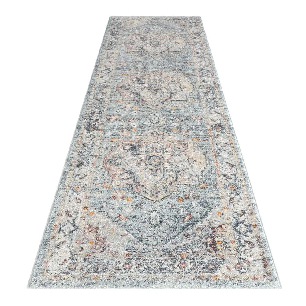 Luna 7404 Blue Pastel Hallway Runner Saray Rugs