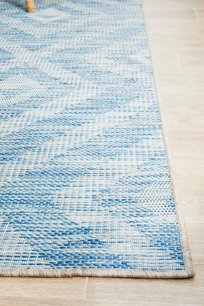 Outdoor Terrace Pattern Blue Rug Rug Culture