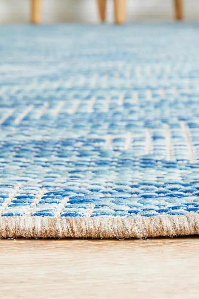 Outdoor Terrace Pattern Blue Rug Rug Culture