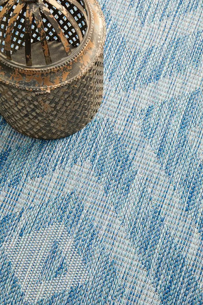 Outdoor Terrace Pattern Blue Rug Rug Culture