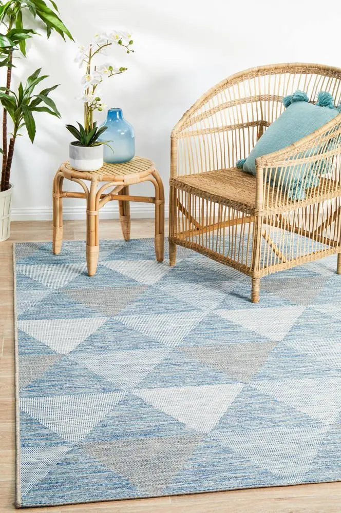 Outdoor Terrace White Blue Rug Rug Culture