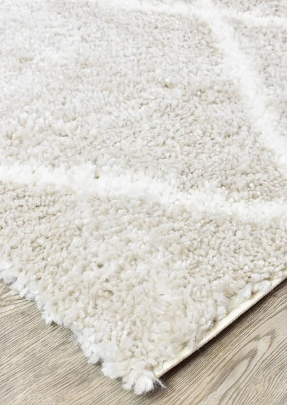 Palermo Shaggy Rug 1562A Cream Beige AUSTEX