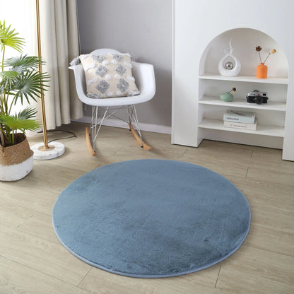 Panda Plush Super Soft  Blue Rug The Rug Co