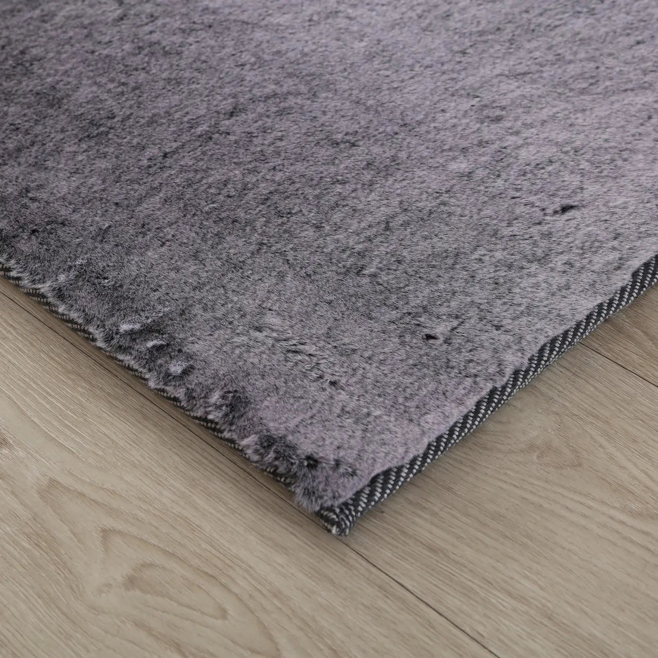 Panda Plush Super Soft  Grey Rug The Rug Co