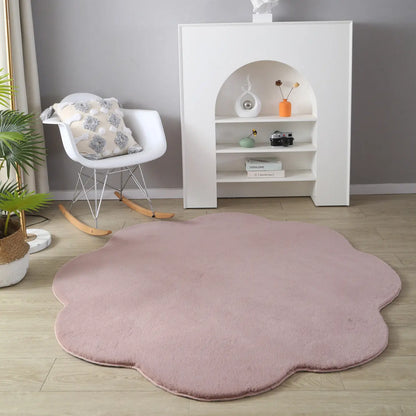 Panda Plush Super Soft Pink Flower Rug The Rug Co