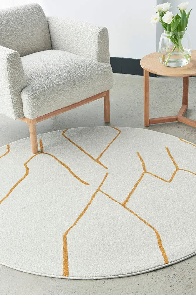 Pera Ivy Gold Round RUG CULTURE