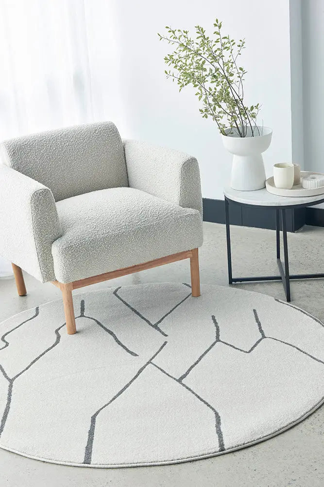 Pera Ivy Grey Round RUG CULTURE