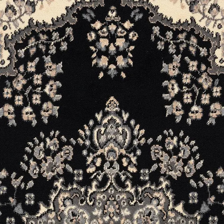 Ruby diamond Black Hallway Runner Saray Rugs