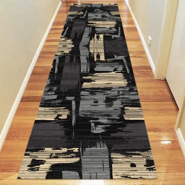 Ruby marble Black Hallway Runner Saray Rugs