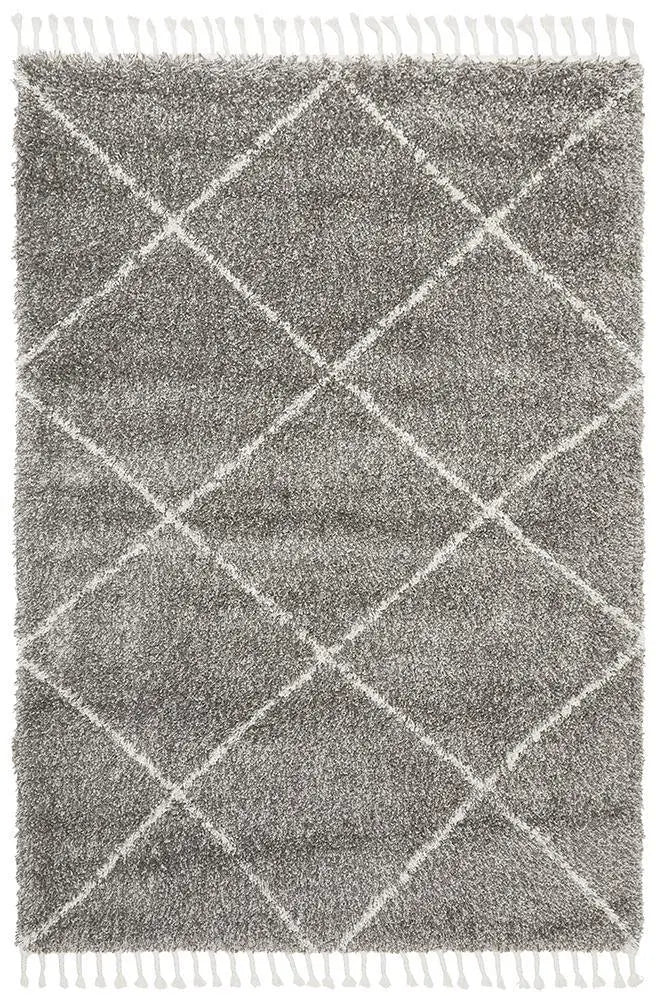 Sila 22 Grey Shaggy Rug Unitex