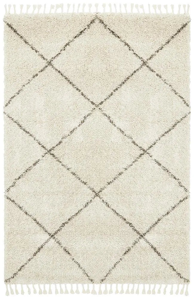 Sila 22 Natural Shaggy Rug Unitex