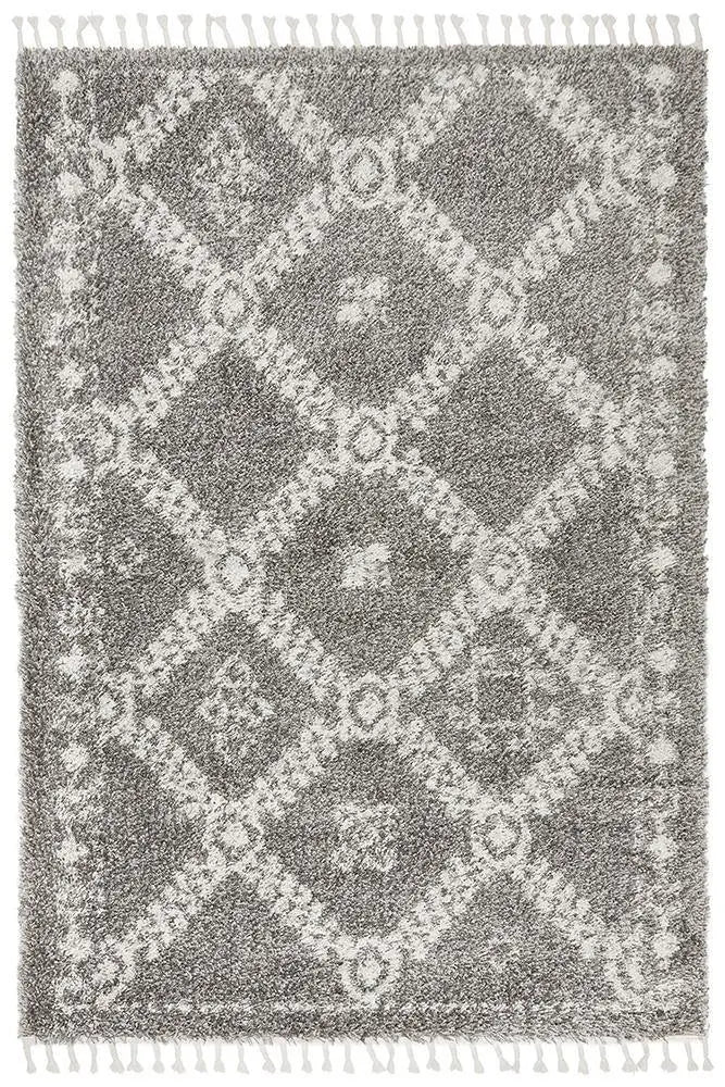 Sila 33 Grey Shaggy Rug Unitex