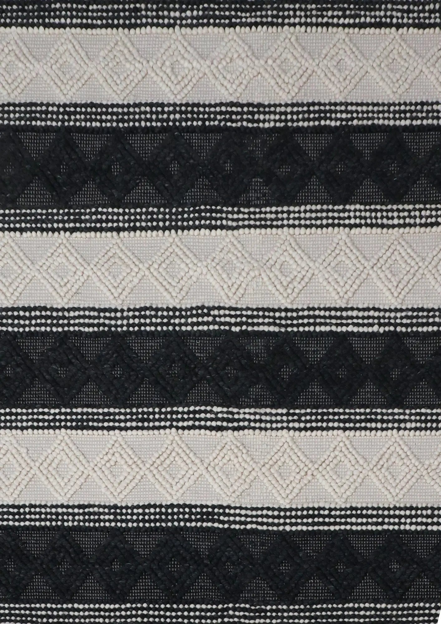 Valley Black Wool Rug The Rug Co