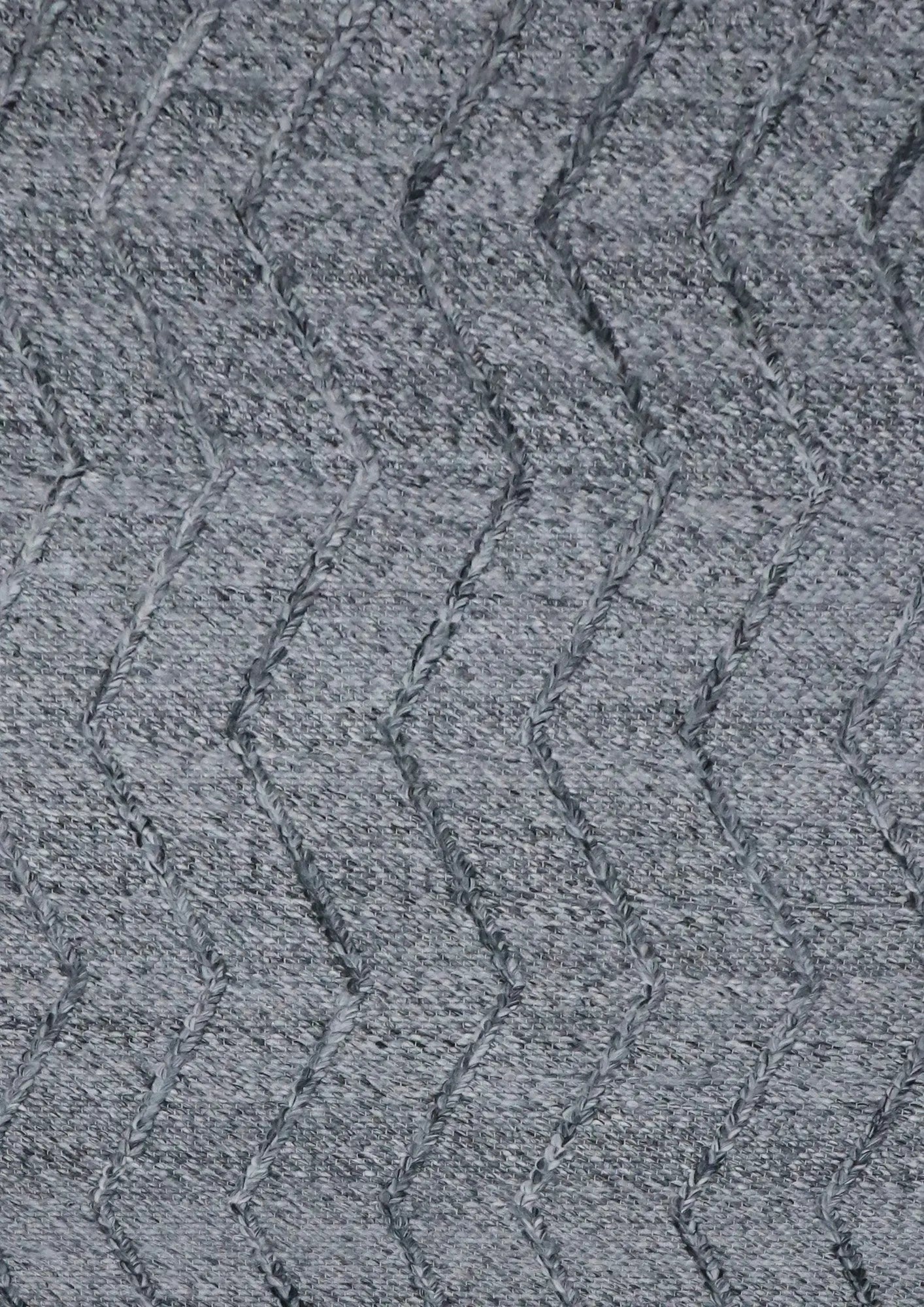 Waves Dark Grey Wool Rug The Rug Co