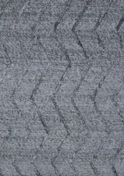 Waves Dark Grey Wool Rug The Rug Co