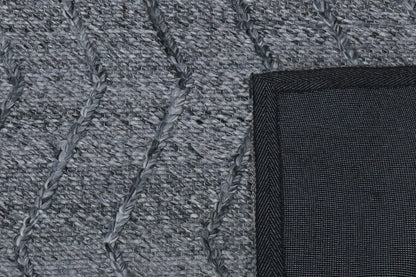 Waves Dark Grey Wool Rug The Rug Co