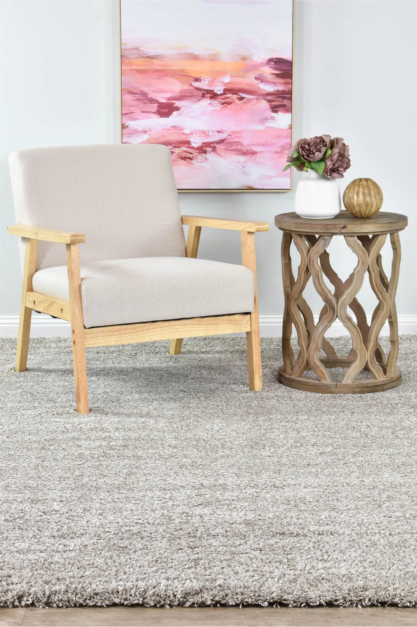 Willow 71441 700 Taupe Shaggy Rug Austex