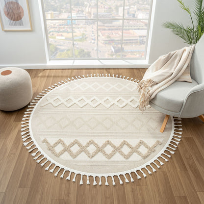 Cottage 542 Fawn Round Saray Rugs